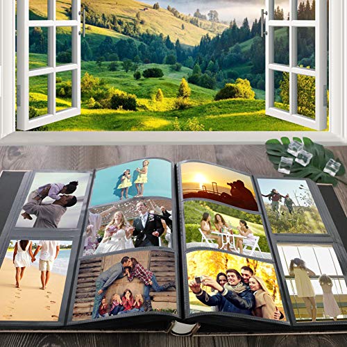 image for RECUTMS Leather Cover Photo Album 600 Pockets Sewn Bonded Memo Album S