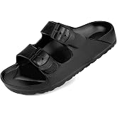 Pisumg Kids Slides Sandals Double Buckle Adjustable Boys Girls
