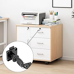 Jiozermi 2 Packs Drawer Lock with Keys, Desktop