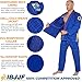 Gold BJJ Jiu Jitsu Gi - Ultra Strong Gold Weave Premium Kimono - IBJJF Competition Approved Uniform (Blue, A2)