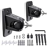 Surround Sound Rear Speaker Wall Mount, Aluminum, Max 11 lb Load, 2 Pack | 1/4"-20 &amp; M4/M5 Threads Mounting, Fits Samsung Q990F/Q990D/Q930, LG, Roku, Polk &amp; More, Ball Joint Adjustable Angle
