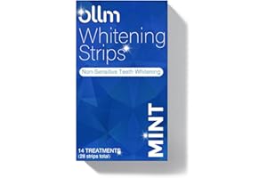 Ollm Teeth whitening Strip Enamel Safe - Hydrogen Peroxide for Sensitive Teeth, 14 Treatments for Teeth whitening, Professional and Safe Teeth whitening Strips, Mint