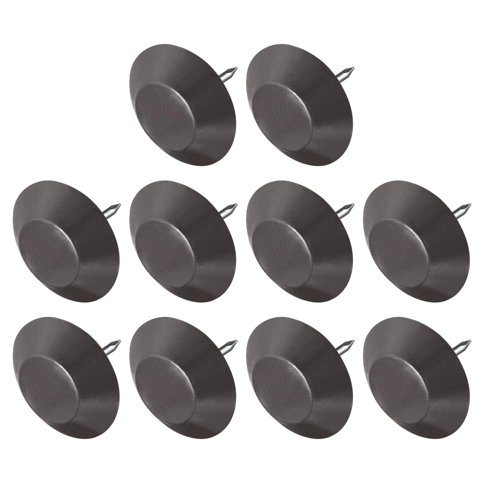 METALLIXITY Furniture Feet Nail (22mm/0.87in) 70Pcs, Plastic Circular Slope Chair Glides Sliders - for Chairs Sofa Furniture Sliders Protector Pad, Brown