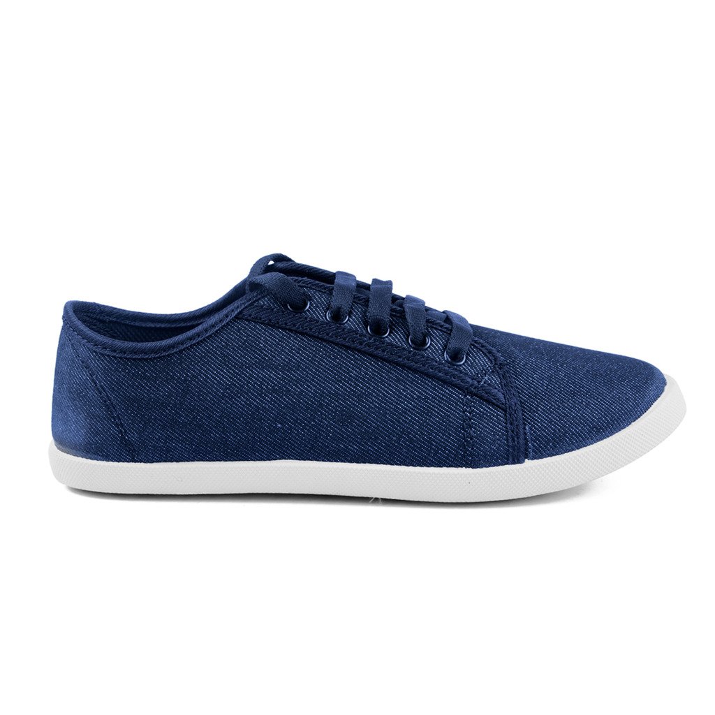asian shoes lr-13 navy blue canvas ladies shoes