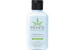 HEMPZ Body Lotion Triple Moisture - Whipped Crème Daily Moisturizing Cream, Shea Butter Hand and Body Moisturizer - Hemp Lotion - Skin Care Products, Hemp Seed Oil - 2.25 oz.