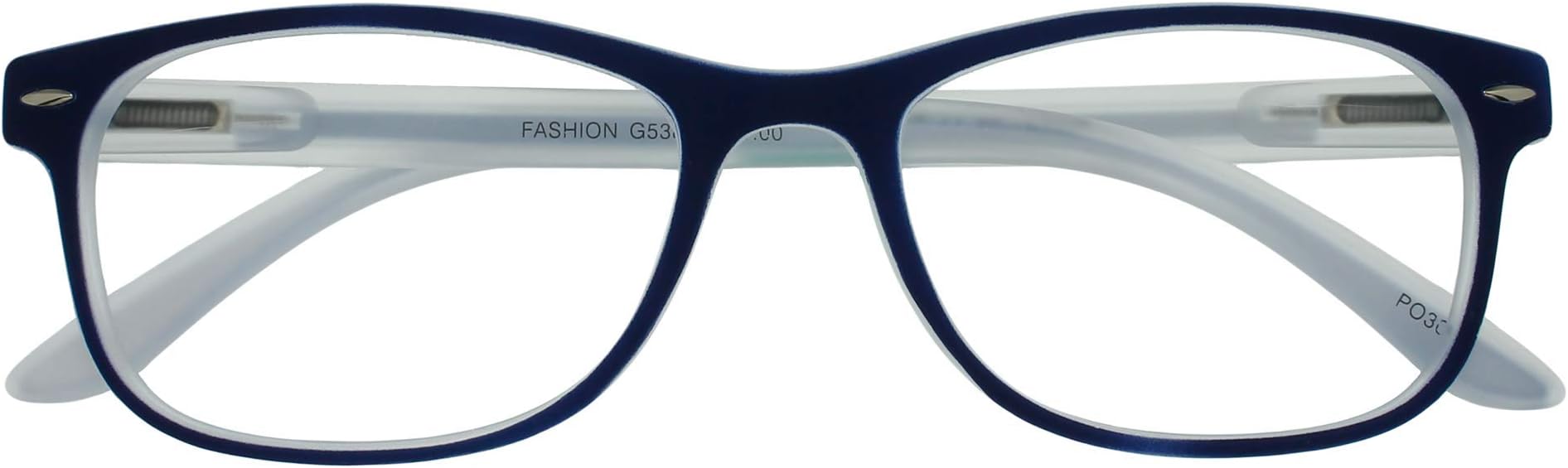 I NEED YOU Fashion Reading Glasses Blue For Men & Women - Full Rim Eyewear Designer Eyeglasses & Plastic Eyeglass Frames - Power +2.0