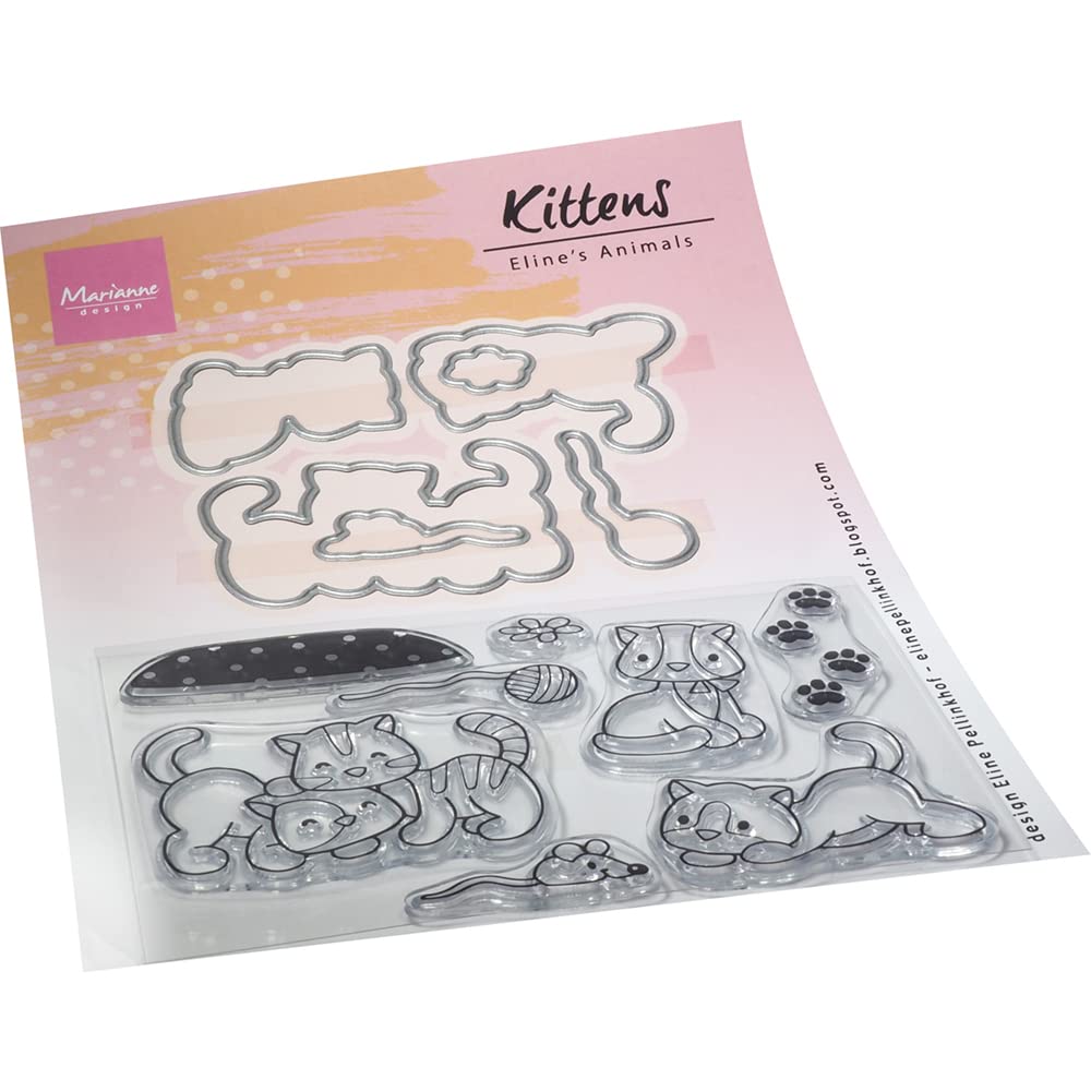 Marianne Design Clear, Eline's Animals Kittens, for Stamping Cardmaking Arts and Crafts, One Size