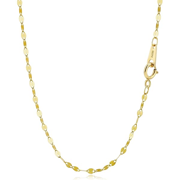 Amazon.com: Kooljewelry 14k Solid Yellow Gold Flat Link Mirror