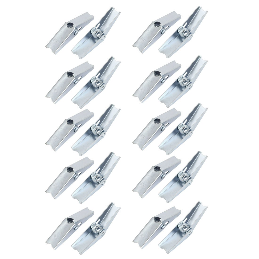 Sourcingmap M8 Dia Female Thread Spring Loaded Hollow Wall Anchor Toggle Wing Nut 20pcs
