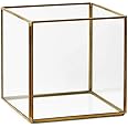 Serene Spaces Living Square Gold Lantern, Measures 5 inches Cube, Sold Individually