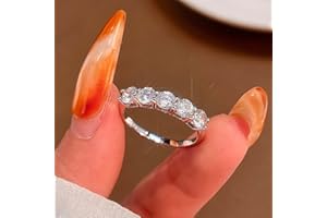 1pc Sparkle Five Zircons Engagement Wedding Band For Women Sterling Silver Ring Material Promise Eternity Valentine's Day Fin