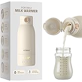 Portable Bottle Warmer for Travel, 17.5 OZ Large Capacity Baby Milk Warmer for Breast Formula and Water with Fast Heating & Faster Charger Baby Bottle Warmer On The Go for Car, Airplane