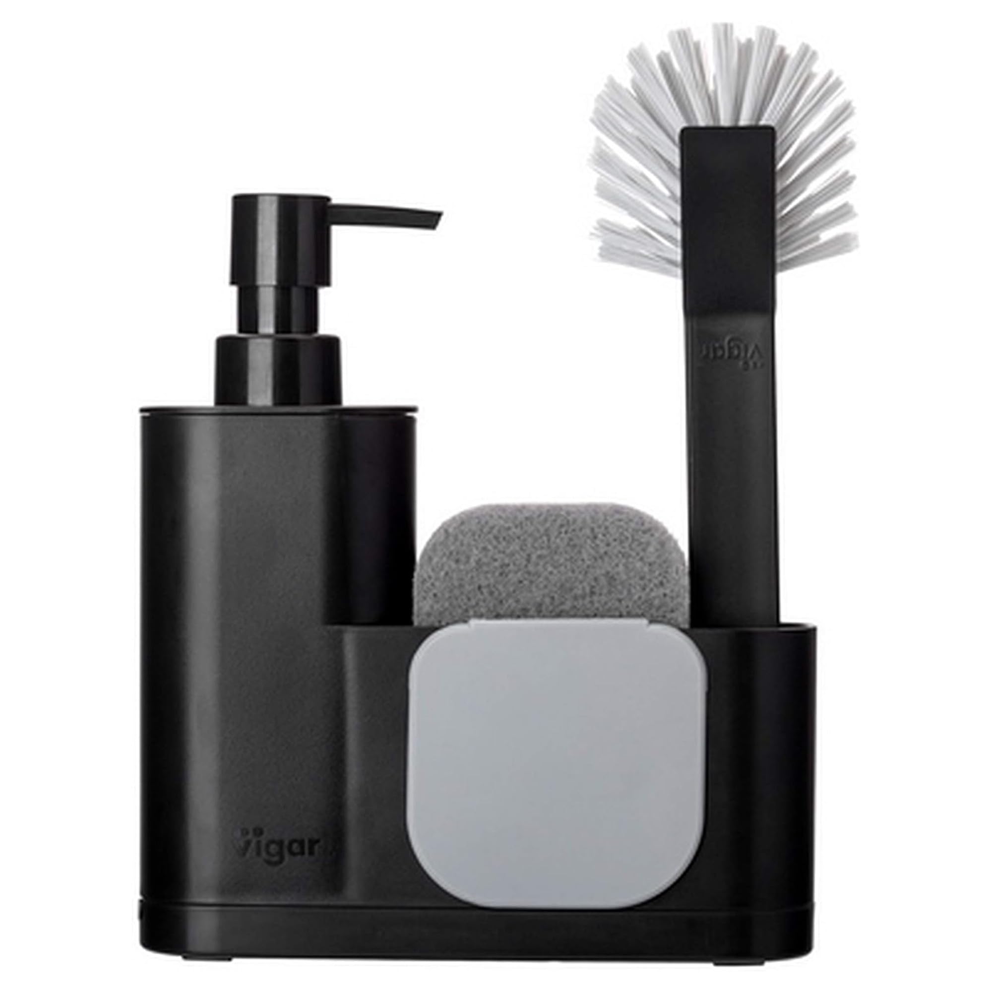 VIGAR Monobloc 4-Piece Sink Set, Black, 350 Milliliters, Plastic