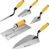 BLOSTM 5 Piece Trowel Set Carbon Steel Soft Grip Handles Masonry Tools view 7