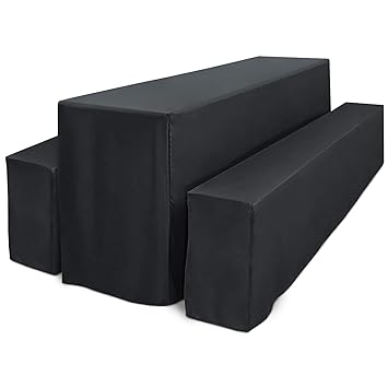 Beautissu Basic L Bierbank-Hussen & Biertisch-Husse 3 TLG Set bodenlang für 70cm breite Festzeltgarnitur Anthrazit & weitere 