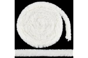 PH PandaHall 5m White Faux Rabbit Fur Trim 5cm Wide Fuzzy Ribbon Plush Sewing Trim Furry Decorative Trimming Fur Strips for D