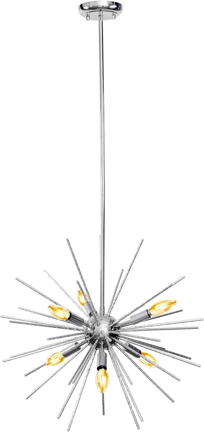 LED Sputnik Chandeliers 6 Lights Modern Firework LED Light Sparkling Aluminum Rod Pendant Lighting Ceiling Light Fixtures Suitable for Modern Decoration Style Houses: Home Improvement