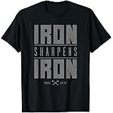 Iron Sharpen's Iron Christian Men Bible Scripture Gym Workout T-Shirt