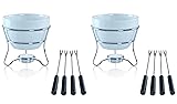 Chocolate Fondue Pot Butter warmer Bowl Set with 4
