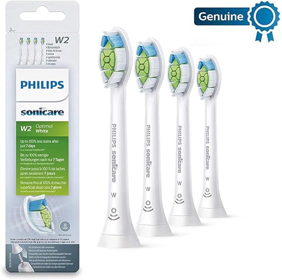Philips Genuine Sonicare White Replacement Brush Heads, Pack of 4