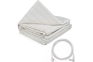 NIULAFR 76"x 80"Grounding King Sheet with Grounding Cord,Nature Cotton with Silver Fiber,Improve Sleep Natural Wellness