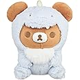 Rilakkuma Chairoikoguma San-X Original Plays with Dino Series Plush - Pastel Blue