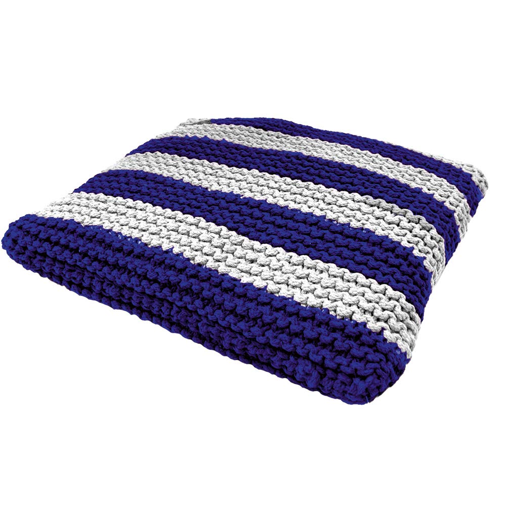 Croci Cabana Blue Braided Cushion for Animals, Size 50x50 cm