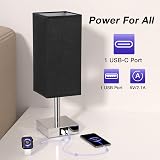 Aooshine Touch Bedside Lamp with USB C A Charging Ports, 3-Way Dimmable view 5