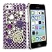 Celicious Lilac Flower Heart Diamante Case for Apple iPhone 5c