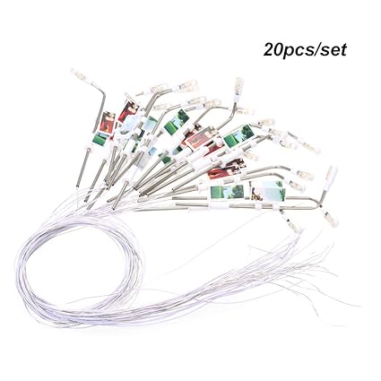 KKmoon 20pcs Model White Street Lights Layout Lamppost Railway Train Garden Playground Scenery Led Lamp Lighting 1:200 Scale 75mm