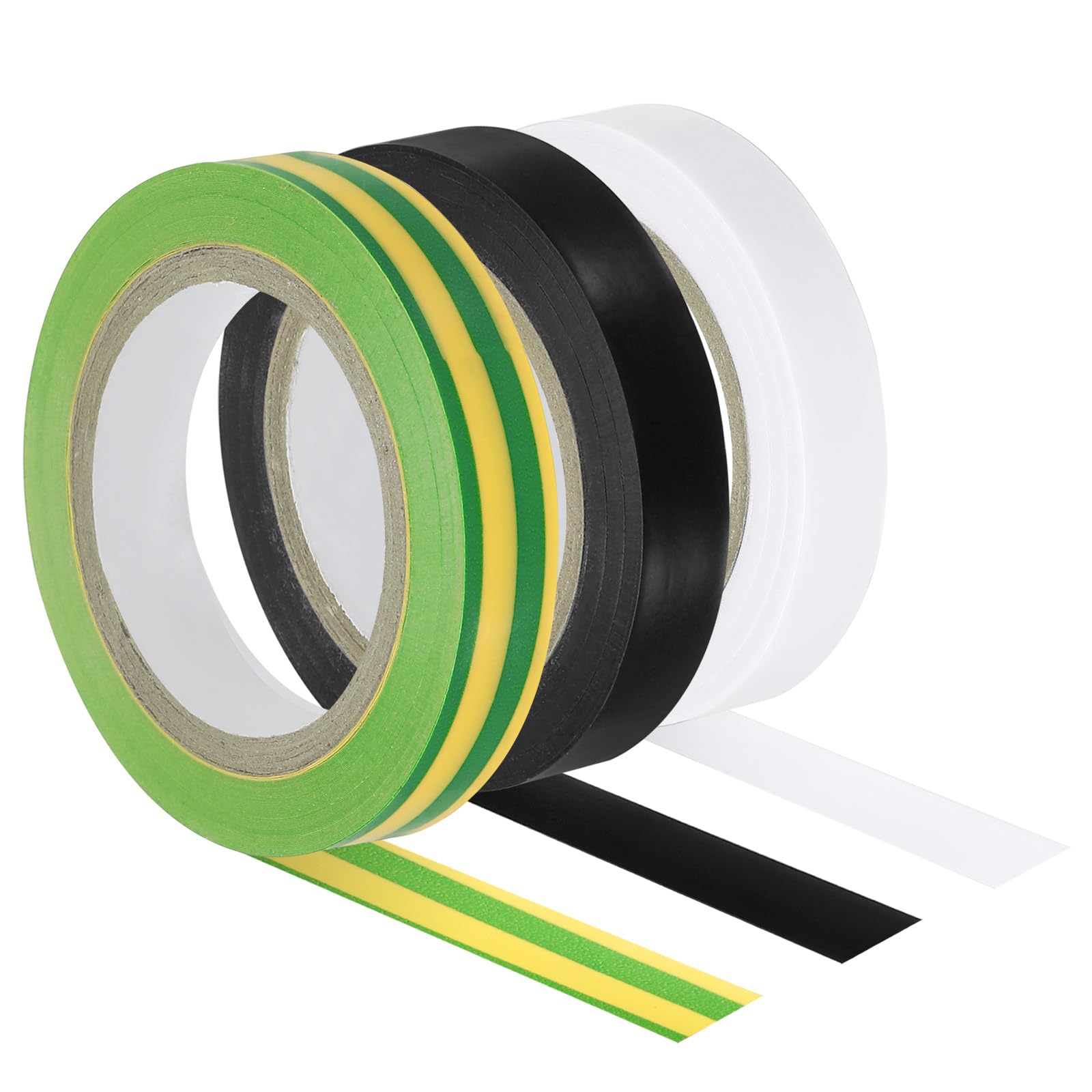 PATIKIL 32.8Ft Grip Finishing Tape, 3 Pack PVC Racquet Finishing Tapes Racket Accessories Sticky Seal for Tennis Badminton, Yellow Green/Black/White