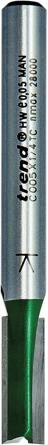 Trend CraftPro Straight Two Flute Router Cutter 1/4 in Shank 6mm Dia view 2