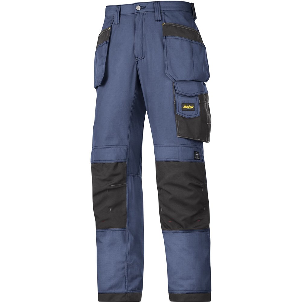Snickers 32139504050 Size 50 "Rip-Stop" Craftsmen Holster Pocket Trousers - Navy Blue-Black
