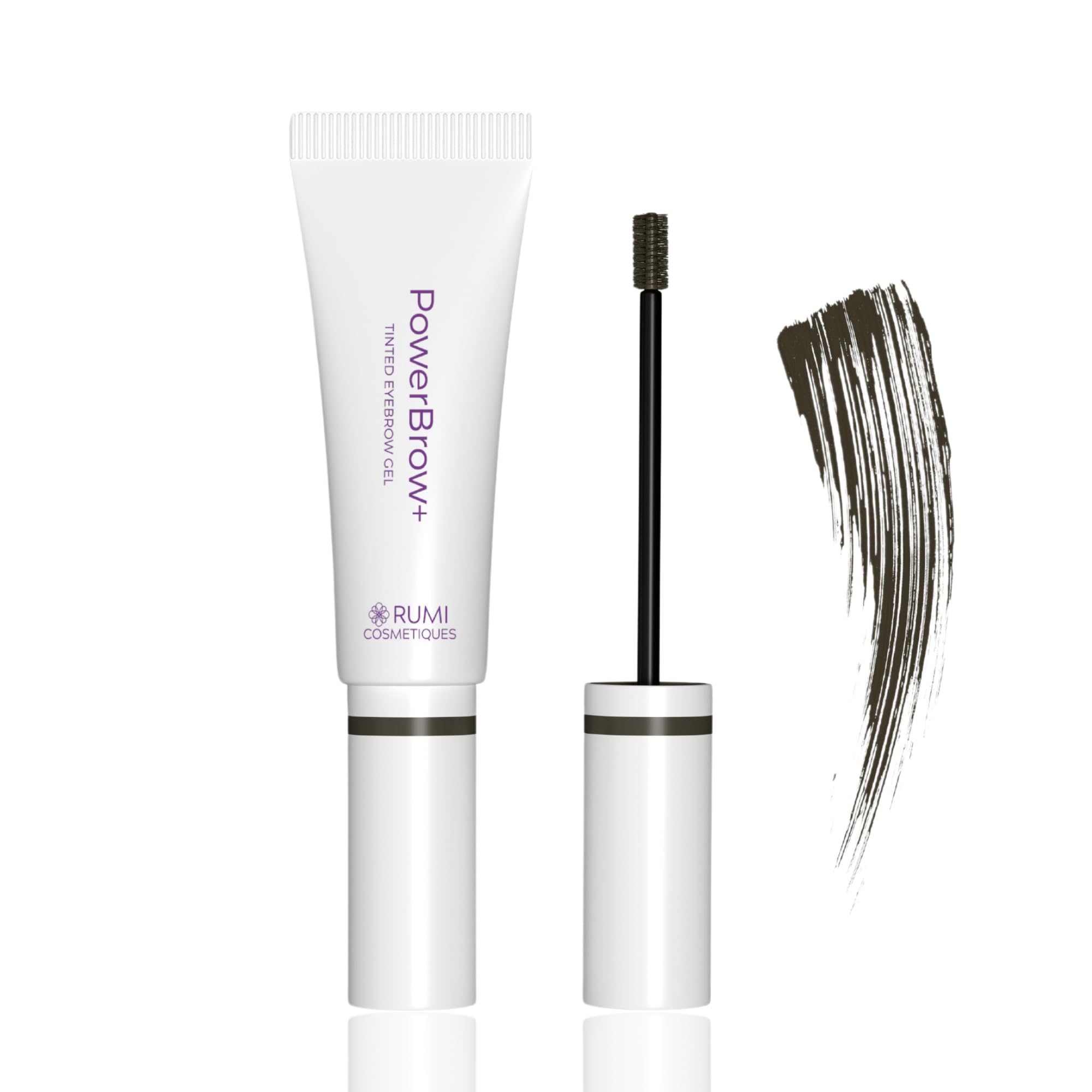 Rumi Cosmetiques PowerBrow+ Tinted Eyebrow Gel - 2-in-1 Formula, Defines, Fills, Thickens Brows - Quick Fixing, Long-Lasting, Hypoallergenic Brow Gel For Mature Ladies Dark Brown (Espresso)