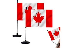 Bagetu National Car Hood Flag Countries Car Flag with Magnetic Base and Flexible Pole for Truck Boat Vehicle (Canada)