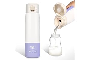 AZOPESY Portable Bottle Warmer for Travel, Bottle Warmer On The Go with Quick Heating, Preset Modes and Precise Temperature Control, Water & Milk Warmer with Long Battery Life, Purple