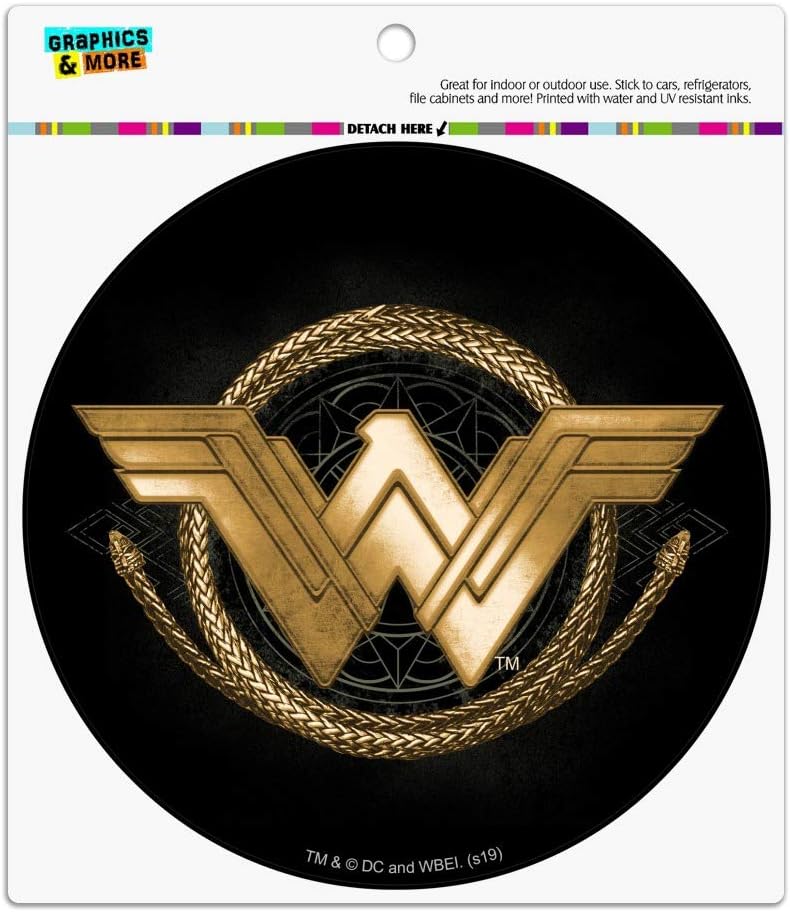 Graphics and More Wonder Woman Movie Golden Lasso Logo Automotive Car Refrigerator Locker Vinyl Circle Magnet