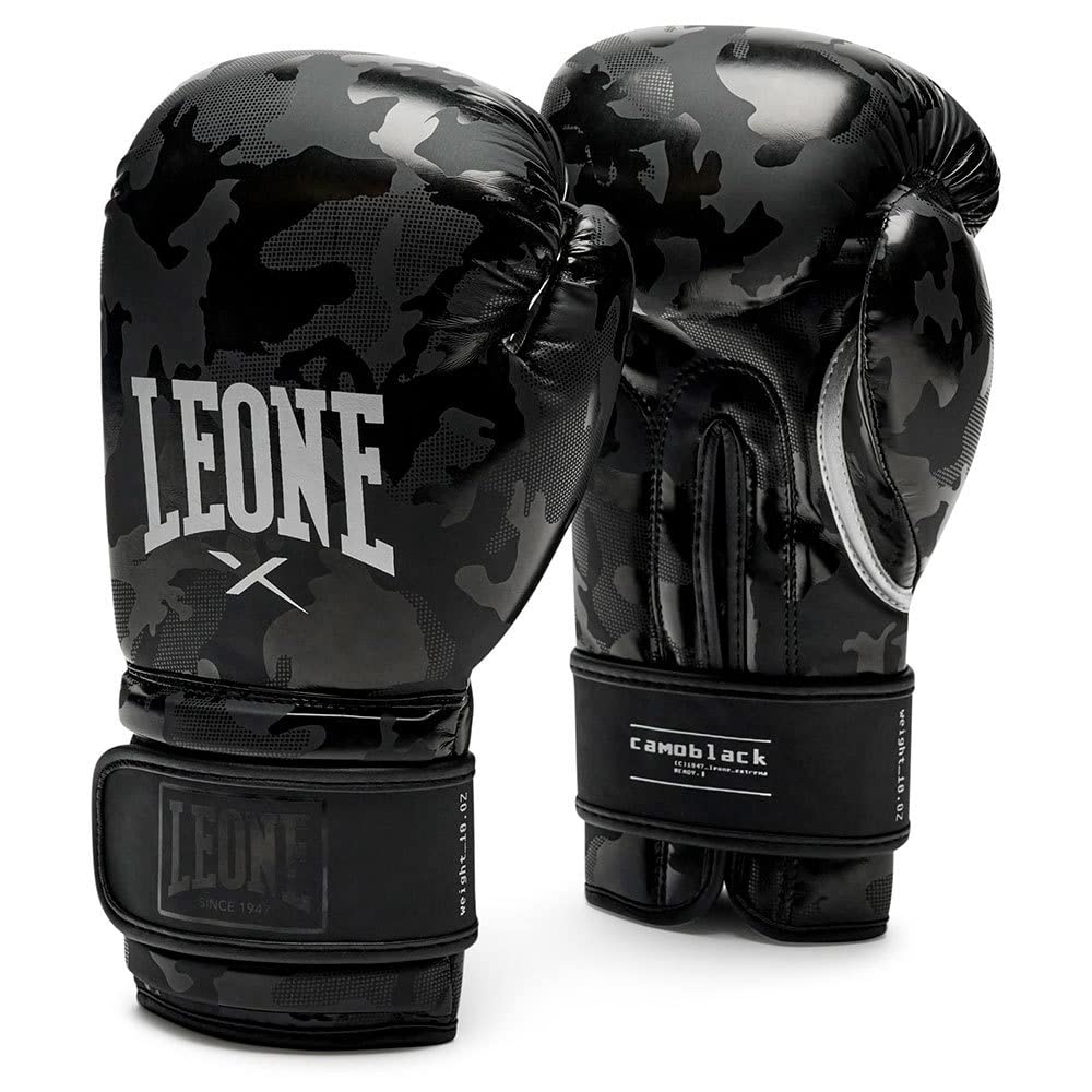 LEONE 1947 Boxing gloves 10oz with 01 GN327, black / light grey