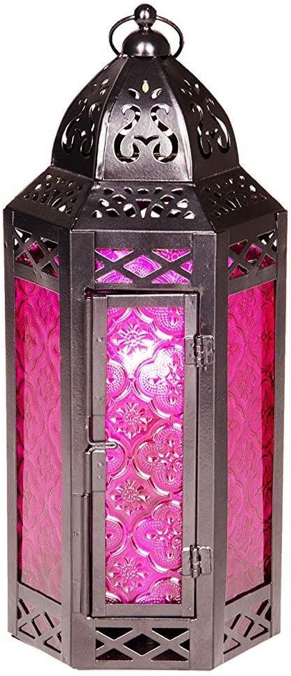tJexePYK Moroccan Vintage Glass Lantern Lights Lamp Liyana 30cm | al Garden Outdoor Hanging Lanterns For Candles As Arabian Indoor Candle Tea Holders As Indian