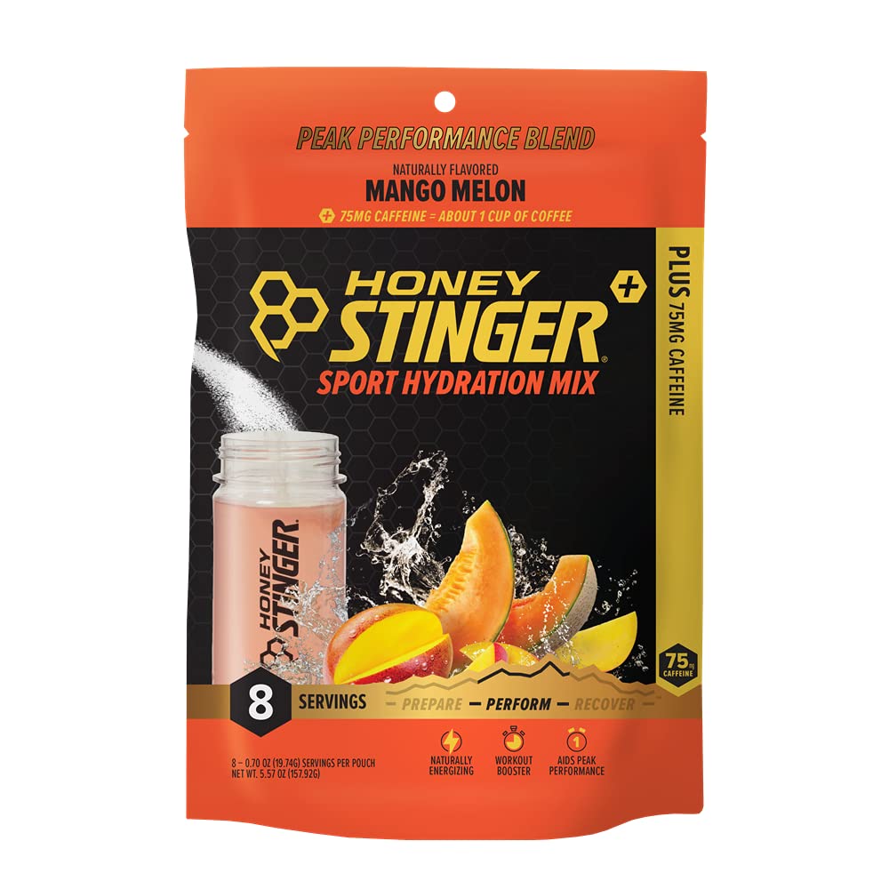Honey Stinger Perform Sport Hydration Powder | Mango Melon Electrolyte Multiplier for Exercise, Endurance and Performance | Sports Nutrition for Home & Gym, Pre and Post Workout | 8 Serving Pouch