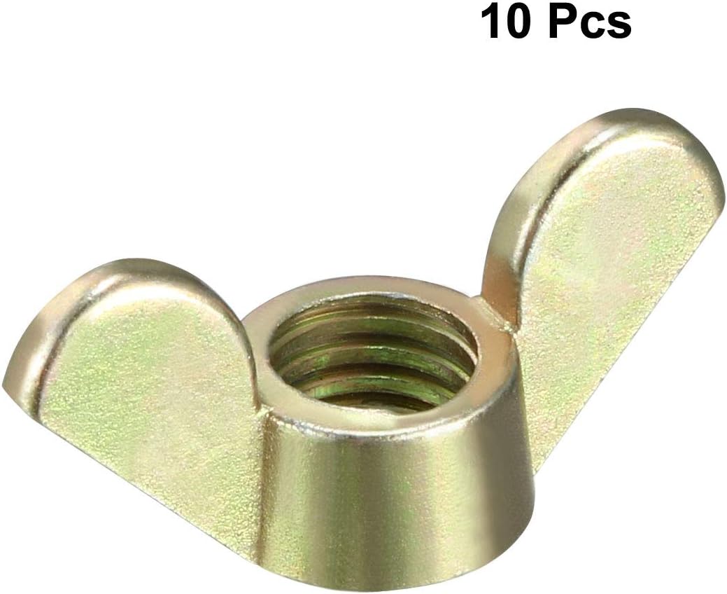 sourcing map M8 Wing Nuts Zinc Plated Fasteners Parts Screws Cymbals Butterfly Nut Bronze Tone 10pcs - Image 3