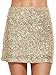 Verdusa Women's Above Knee Sequin Sparkle Mini Skirt Gold XS