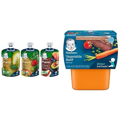gerber organic 2nd food fruit & veggie pouches value pack