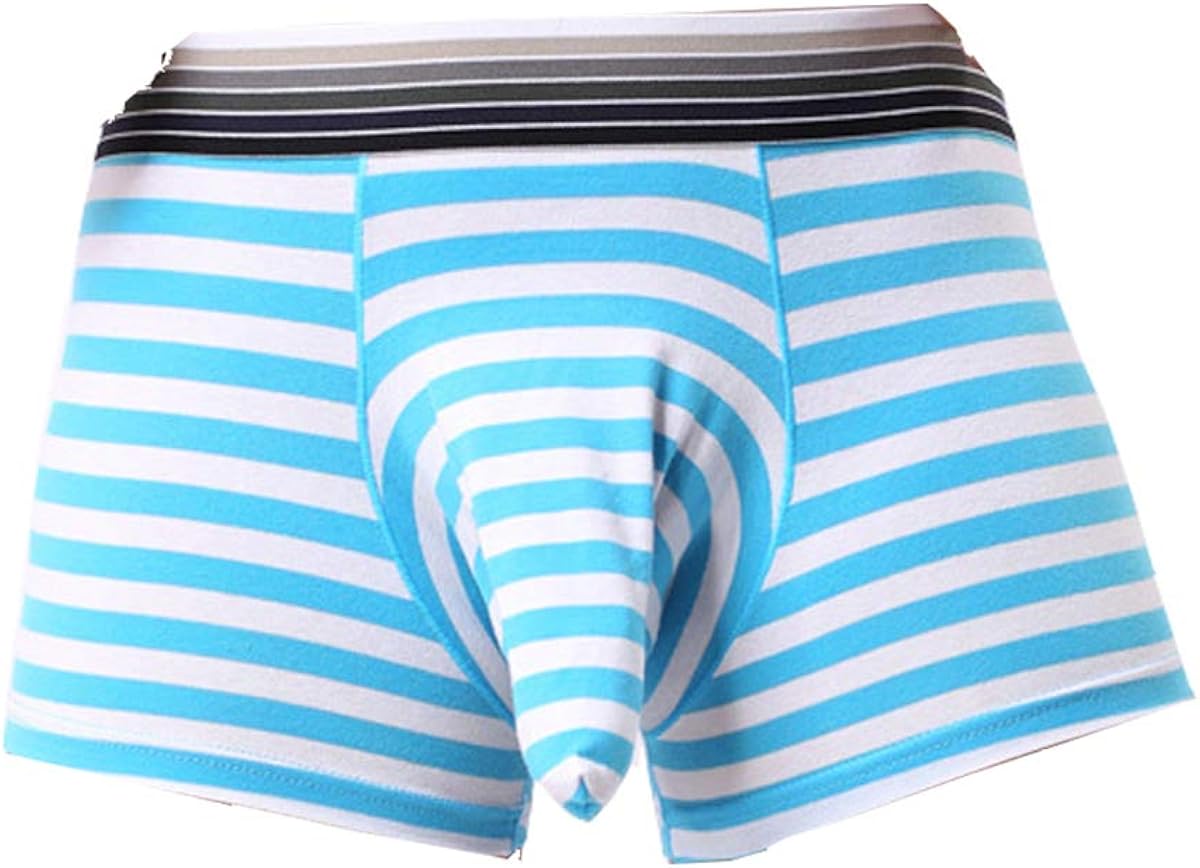 Snlydtan Men Striped Elephant Nose Separate Pouch Comfortable