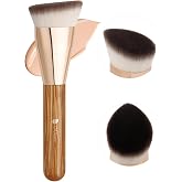DUcare Makeup Brushes Angled Foundation Brush for Flawless Makeup | Cheek Hugging Contour Brush for Cream Contour Liquid Bronzer &amp; Sculpting