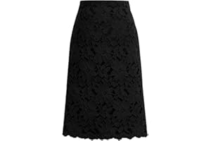 ebossy Women's Elegant Floral Lace Knee Length Pencil Skirt
