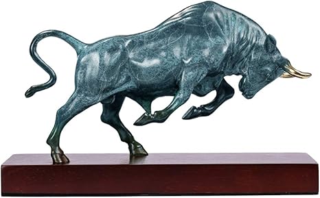 Amazon 真鍮の雄牛の像 家の装飾の雄牛の置物 オフィス 寝室 リビングルームに非常に適したリアルなデスクトップの装飾 置物 オブジェ オンライン通販