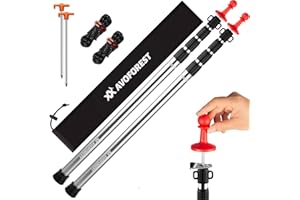 Tarp Poles Heavy Duty Adjustable, AVOFOREST Aviation Aluminum 8.7FT Tent Poles Lengthen and Thicken with Protection Cap Awnin