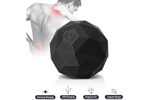 MEXITOP Electric Vibrating Massage Ball, 2-Speed Fitness Yoga Pilates Physical Therapy Massage Roller to Fight Sore Muscles,Washable Negative Ion Vibration Massages ball for Muscle Recovery,Myofascial Release