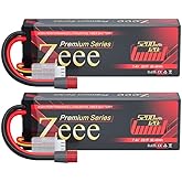 Zeee Premium Series 2S Lipo Battery 5200mAh 7.4V 120C Hard Case Batteries with T Plug for 1/8 1/10 RC Vehicles Car Trucks Air